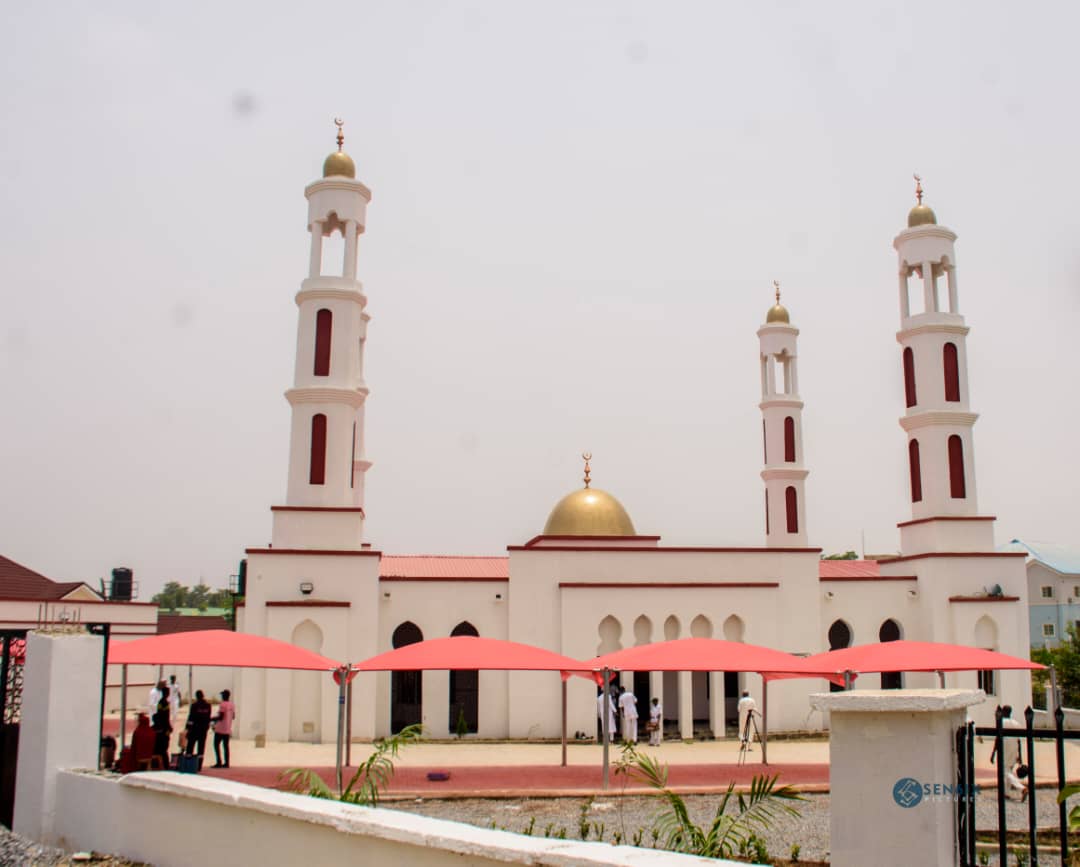 Worshippers gathering for prayer at the SEMRA mosque